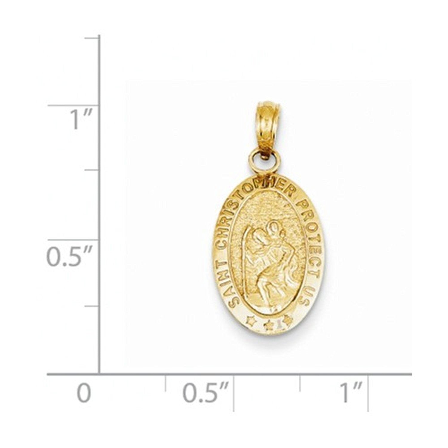 14k Yellow Gold Saint Christopher Medal Small Pendant Charm