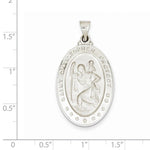 將圖片載入圖庫檢視器 14k White Gold Saint Christopher Medal Hollow Pendant Charm
