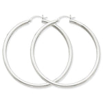 Load image into Gallery viewer, 14K White Gold 55mm x 3mm Classic Round Hoop Earrings
