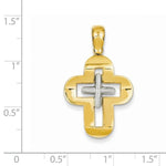 Carica l&#39;immagine nel visualizzatore di Gallery, 14k Gold Two Tone Latin Cross Pendant Charm
