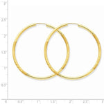画像をギャラリービューアに読み込む, 14K Yellow Gold 40mm Satin Textured Round Endless Hoop Earrings
