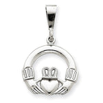 Load image into Gallery viewer, 14k White Gold Claddagh Pendant Charm
