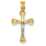 Carica l&#39;immagine nel visualizzatore di Gallery, 14k Gold Two Tone Crucifix Cross Pendant Charm
