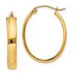 Cargar imagen en el visor de la galería, 14k Yellow Gold Classic Oval Hoop Earrings
