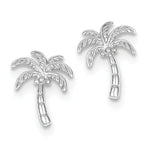 Load image into Gallery viewer, 14k White Gold Palm Tree Stud Post Earrings
