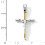 Afbeelding in Gallery-weergave laden, 14k Gold Two Tone Cross Crucifix Pendant Charm

