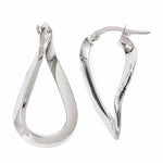 Load image into Gallery viewer, 14K White Gold Modern Classic Twisted Hoop Earrings
