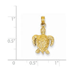 Kép betöltése a galériamegjelenítőbe: 14k Yellow Gold Turtle Open Back Small Pendant Charm
