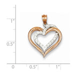 Load image into Gallery viewer, 14k Two Tone Gold Heart Pendant Charm
