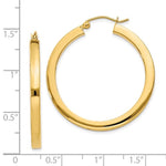 Carregar imagem no visualizador da galeria, 14K Yellow Gold 34mm Square Tube Round Hollow Hoop Earrings
