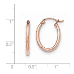 Charger l&#39;image dans la galerie, 14k Rose Gold Classic Polished Oval Hoop Earrings
