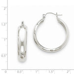Charger l&#39;image dans la galerie, 14k White Gold Large Classic Polished Round Hoop Earrings
