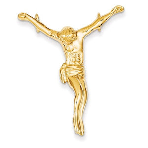 14k Yellow Gold Corpus Jesus Christ Chain Slide Pendant Charm - [cklinternational]