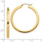 이미지를 갤러리 뷰어에 로드 , 14K Yellow Gold 40mm Square Tube Round Hollow Hoop Earrings
