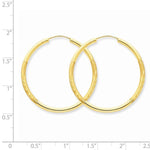 Lataa kuva Galleria-katseluun, 14K Yellow Gold 30mm Satin Textured Round Endless Hoop Earrings
