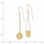 Lade das Bild in den Galerie-Viewer, 14k Yellow Gold Donut French Hook Dangle Earrings
