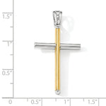 Φόρτωση εικόνας στο εργαλείο προβολής Συλλογής, 14k Gold Two Tone Cross Pendant Charm
