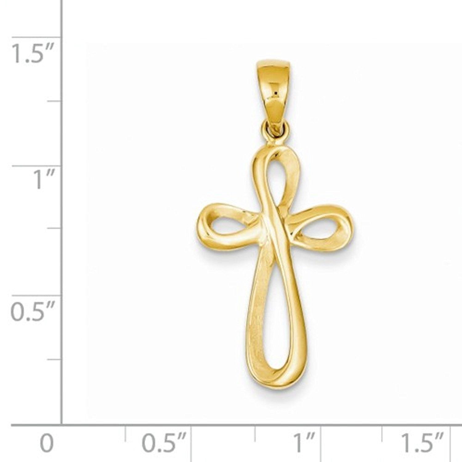 14k Yellow Gold Figure 8 Cross Pendant Charm