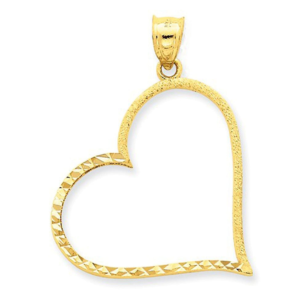 14k yellow gold heart pendant charm