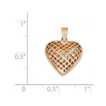 Charger l&#39;image dans la galerie, 14k Rose Gold Small Puffy Heart Cage Hollow Pendant Charm
