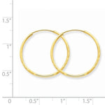 Ladda upp bild till gallerivisning, 14K Yellow Gold 21mm x 1.25mm Round Endless Hoop Earrings
