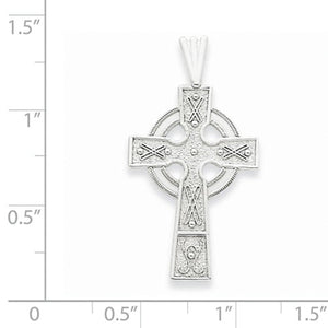 14k White Gold Celtic Cross Pendant Charm