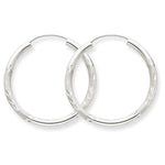 Charger l&#39;image dans la galerie, 14K White Gold 23mm Satin Textured Round Endless Hoop Earrings
