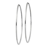 Lataa kuva Galleria-katseluun, 14K White Gold 55mm x 1.2mm Round Endless Hoop Earrings
