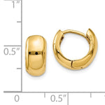 Indlæs billede til gallerivisning 14k Yellow Gold 11mm Classic Hinged Hoop Huggie Earrings
