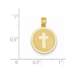Carregar imagem no visualizador da galeria, 14k Yellow Gold Cross 1st Communion Reversible Pendant Charm
