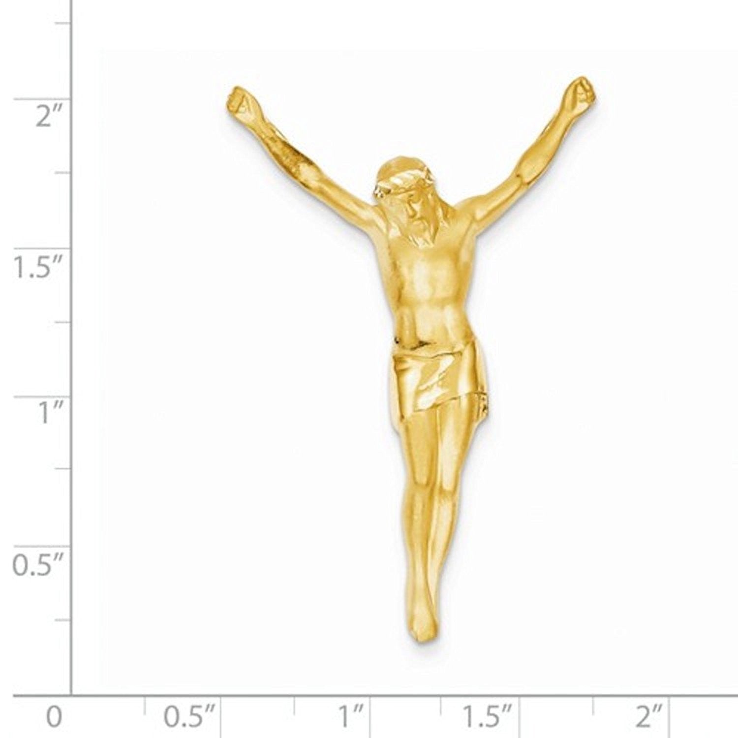 14k Yellow Gold Corpus Jesus Christ Chain Slide Pendant Charm - [cklinternational]