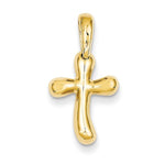 Load image into Gallery viewer, 14k Yellow Gold Freeform Cross Small Open Back Pendant Charm
