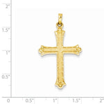 Φόρτωση εικόνας στο εργαλείο προβολής Συλλογής, 14k Yellow Gold Fleur de Lis Cross Pendant Charm
