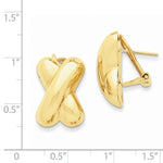 Indlæs billede til gallerivisning 14k Yellow Gold Classic Modern X Omega Clip Back Earrings
