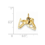 Carica l&#39;immagine nel visualizzatore di Gallery, 14k Yellow Gold Ice Skates Small 3D Pendant Charm
