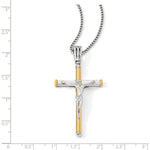 Ladda upp bild till gallerivisning, 14k Gold Two Tone Cross Crucifix Pendant Charm
