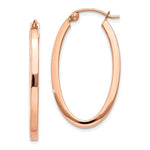 Load image into Gallery viewer, 14k Rose Gold 32mm x 19mm x 2mm Oval Hoop Earrings
