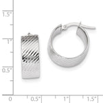 Load image into Gallery viewer, 14K White Gold 19mmx18mmx8mm Modern Contemporary Round Hoop Earrings
