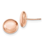 Lataa kuva Galleria-katseluun, 14k Rose Gold 12mm Button Polished Post Stud Earrings
