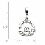 Load image into Gallery viewer, 14k White Gold Claddagh I Love You Pendant Charm
