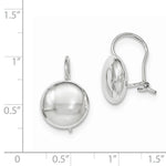 Indlæs billede til gallerivisning 14k White Gold Round Button 12mm Kidney Wire Button Earrings
