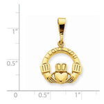 Lade das Bild in den Galerie-Viewer, 14k Yellow Gold Claddagh I Love You Pendant Charm
