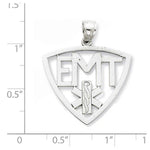 Lataa kuva Galleria-katseluun, 14k White Gold EMT Medical Symbol Pendant Charm
