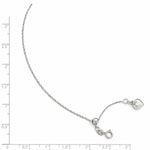 Load image into Gallery viewer, 14k White Gold Heart Dangle Anklet Adjustable to 11 inches
