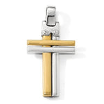 Load image into Gallery viewer, 14k Gold Two Tone Double Cross Pendant Charm
