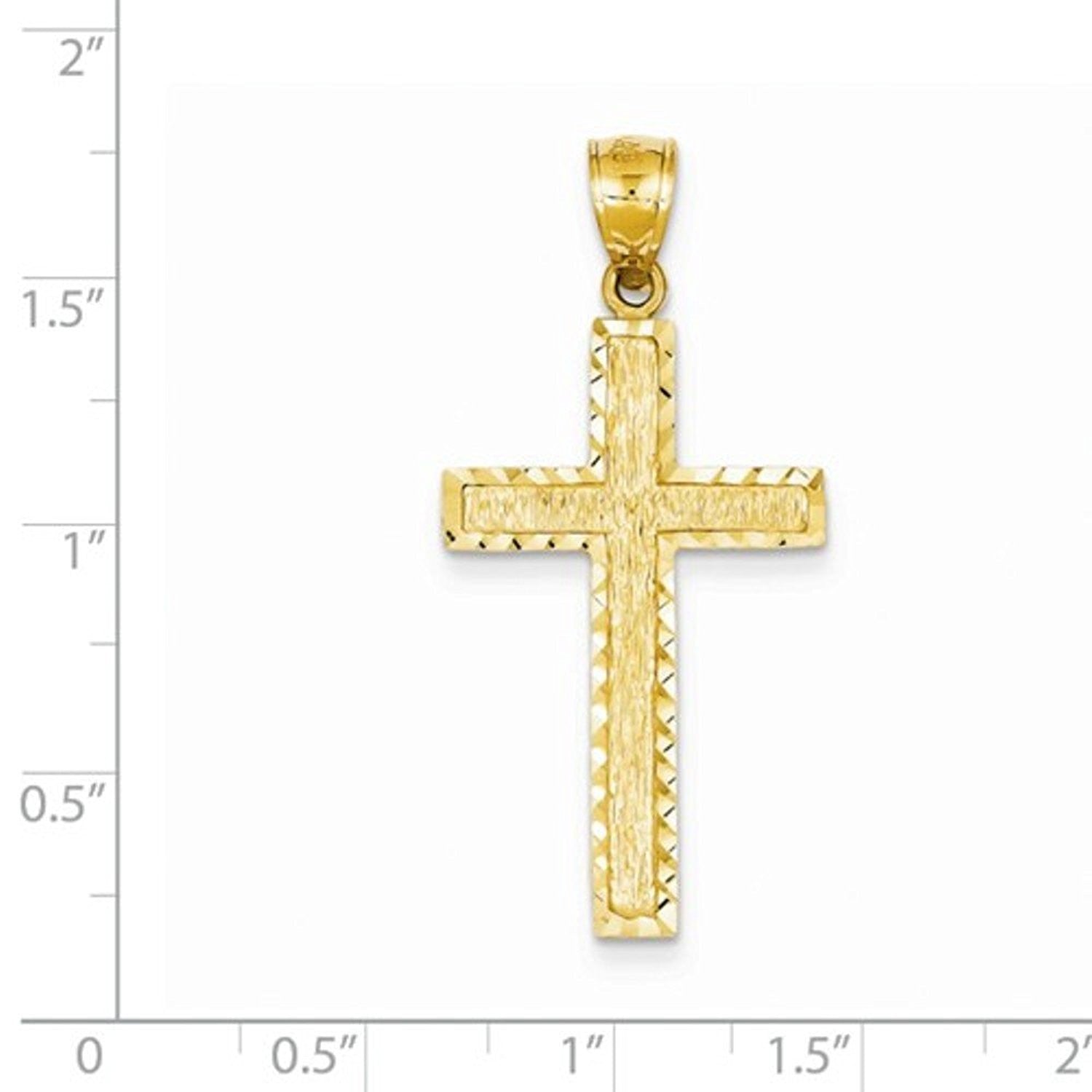 14k Yellow Gold Cross Pendant Charm - [cklinternational]