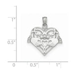 Kép betöltése a galériamegjelenítőbe: 14k White Gold Claddagh Heart Pendant Charm
