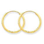 將圖片載入圖庫檢視器 14K Yellow Gold 14mm x 1.25mm Round Endless Hoop Earrings
