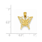 画像をギャラリービューアに読み込む, 14k Yellow Gold Butterfly Small Pendant Charm
