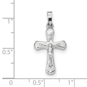 14k White Gold Cross Crucifix INRI Pendant Charm